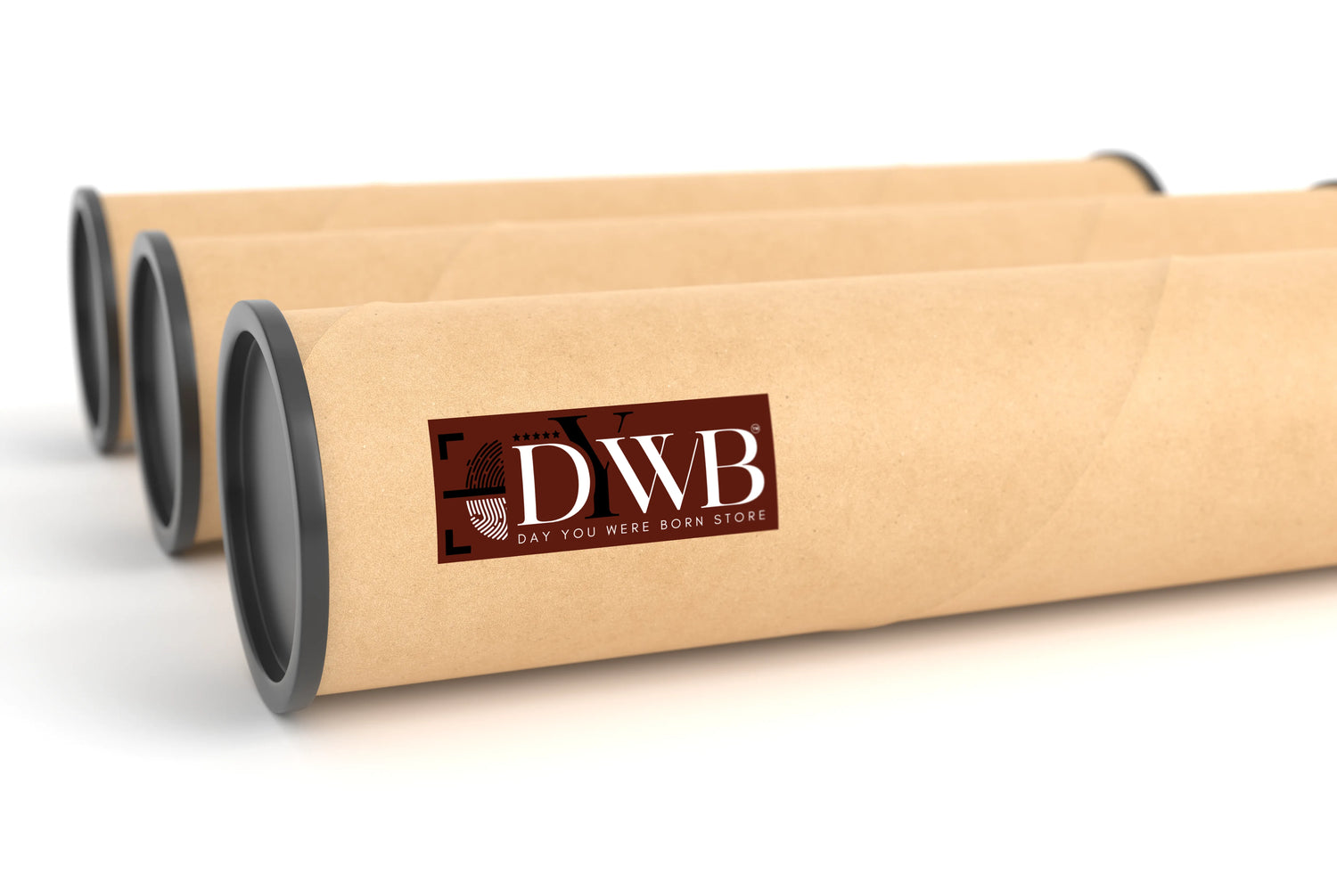 Kraft paper tube with DYWB logo for shipment